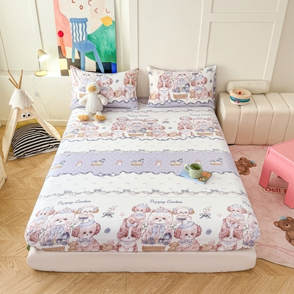 91家纺网 家纺一手货源 找家纺 （总）温眠 2025新款A类亲肤水洗棉可爱卡通印花床笠