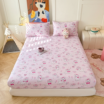 91家纺网 家纺一手货源 找家纺 （总）温眠 2025新款A类亲肤水洗棉可爱卡通印花床笠