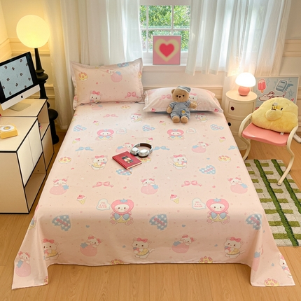 91家纺网 家纺一手货源 找家纺 （总）2025新款全棉印花小清新单品系列-单床单