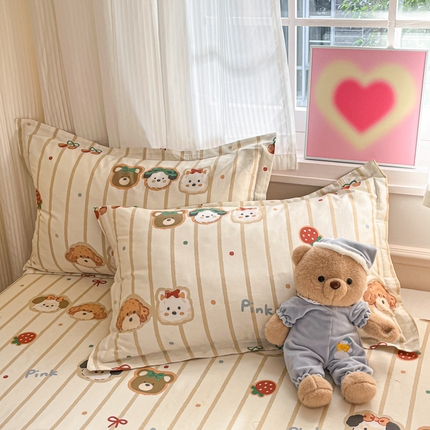 91家纺网 家纺一手货源 找家纺 （总）2025新款全棉印花小清新单品系列-单枕套