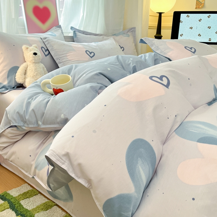 91家纺网 家纺一手货源 找家纺 2025新款全棉印花小清新单品系列-单被套(提供买家秀） 浪漫心语