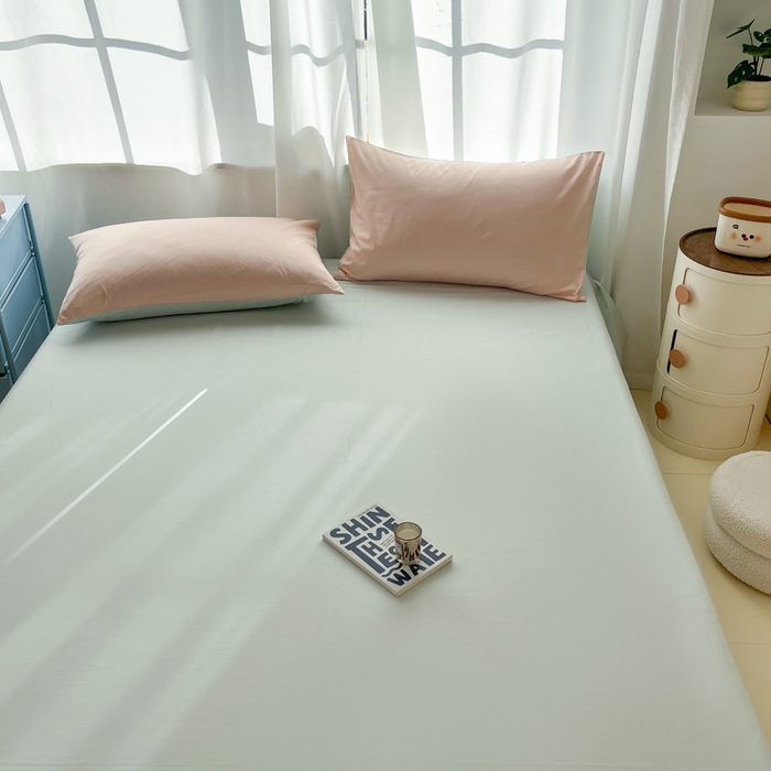 91家纺网 家纺一手货源 找家纺 泽西家纺+V17798841158发大图 2025新款A类全棉13376单品床单 云水绿