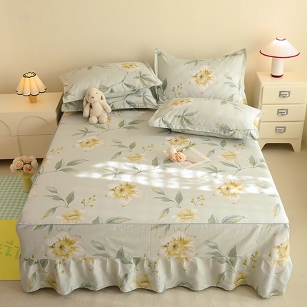 91家纺网 家纺一手货源 找家纺 八十八家纺 2025新款全棉12868系列四件套单品床裙浅韵