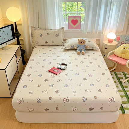 91家纺网 家纺一手货源 找家纺 （总）2025新款全棉印花小清新单品系列-单床笠