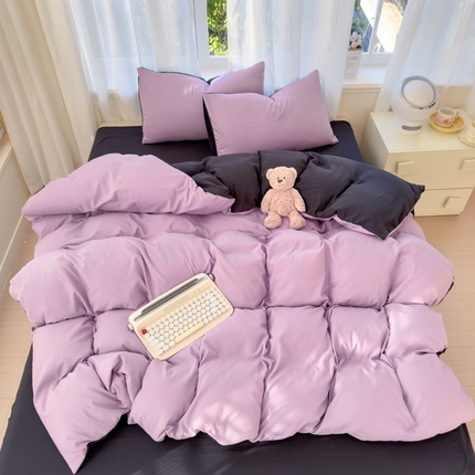 91家纺网 家纺一手货源 找家纺 （总）优佳优品 2024新款亲肤水洗棉纯色四件套