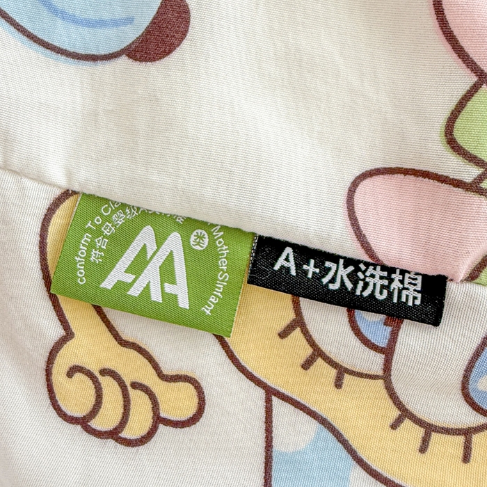 91家纺网 家纺一手货源 找家纺 温眠 2025新款A类亲肤水洗棉可爱卡通印花床笠 海绵伙伴