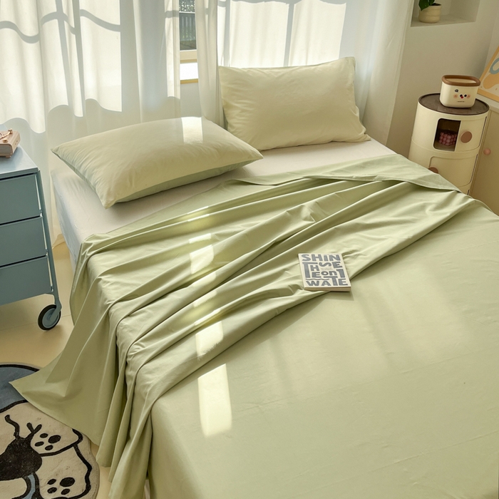 91家纺网 家纺一手货源 找家纺 泽西家纺+V17798841158发大图 2025新款A类全棉13376单品床单 橄榄绿