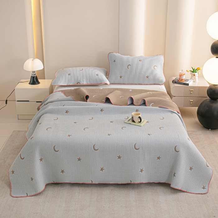 91家纺网 家纺一手货源 找家纺 手艺人2025新款A类宝宝四季全棉提花双面可铺盖床盖榻榻米炕盖炕垫盖毯AC01-AC10 AC02灰