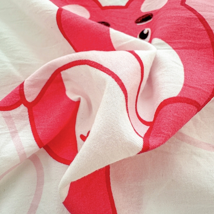 91家纺网 家纺一手货源 找家纺 温眠 2025新款A类亲肤水洗棉可爱卡通印花床笠 草莓熊