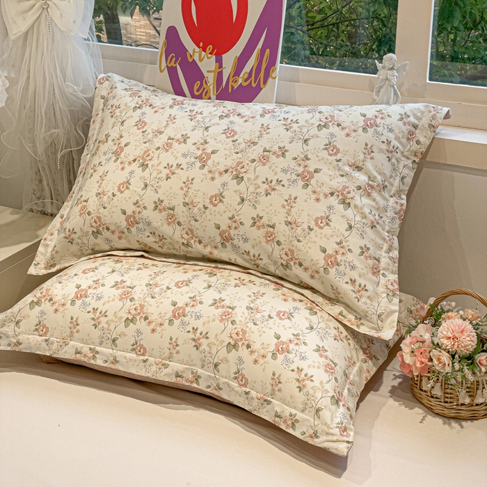 91家纺网 家纺一手货源 找家纺 2025春夏新款全棉花卉系列印花单枕套 露丝