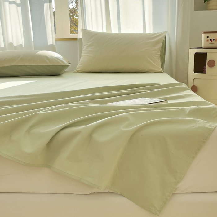 91家纺网 家纺一手货源 找家纺 泽西家纺+V17798841158发大图 2025新款A类全棉13376单品床单 橄榄绿