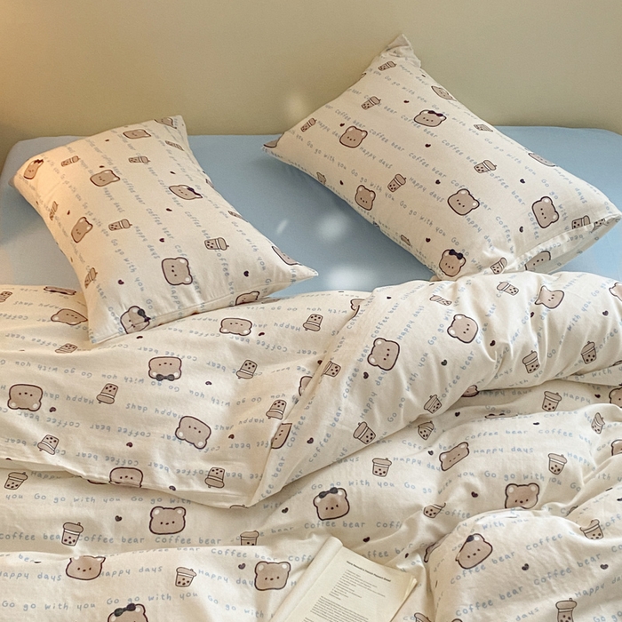 91家纺网 家纺一手货源 找家纺 2025新款A类母婴级有氧全棉纯棉双层纱纯棉印花四件套 场景一 海盐波波