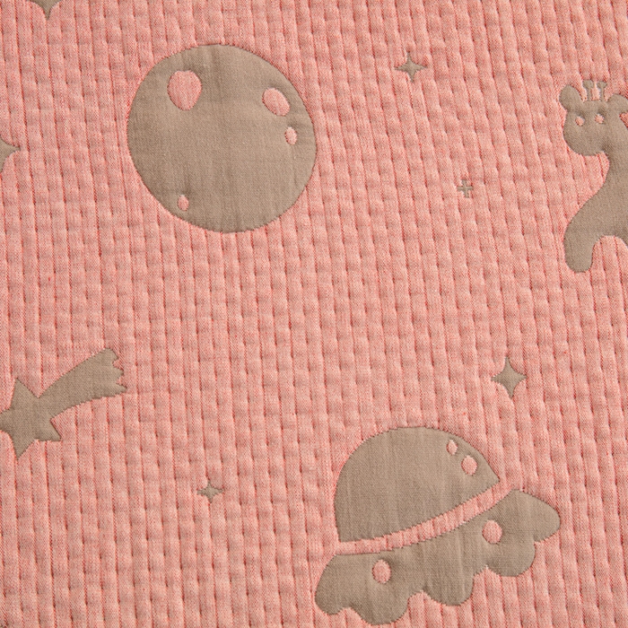 91家纺网 家纺一手货源 找家纺 手艺人2025新款A类宝宝四季全棉提花双面可铺盖床盖榻榻米炕盖炕垫盖毯AC01-AC10 AC07粉