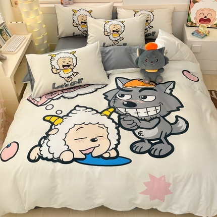 金爱家 2025新款纯棉数码印花系列四件套 洋洋得意