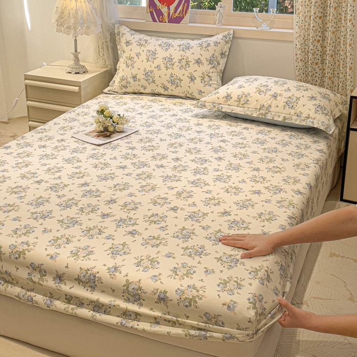 91家纺网 家纺一手货源 找家纺 （总）2025春夏新款全棉花卉系列印花单床笠