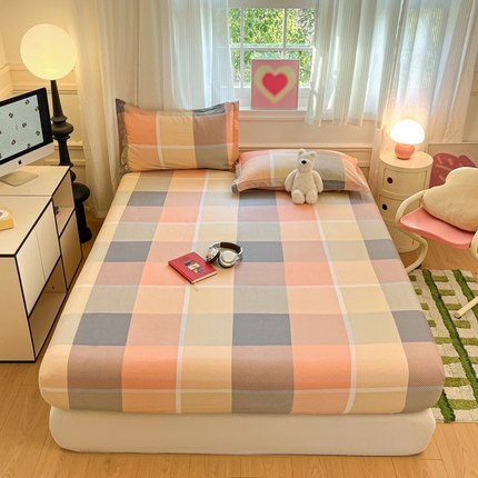 2025新款全棉印花小清新单品系列-单床笠 幻影都市-红