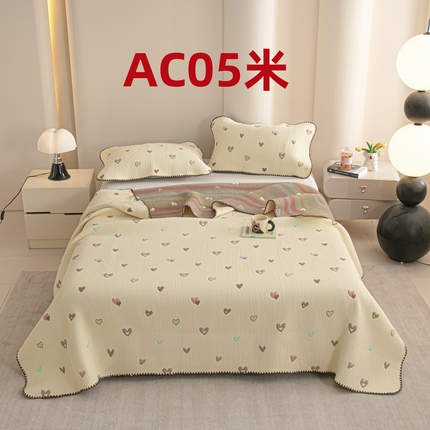 91家纺网 家纺一手货源 找家纺 手艺人2025新款A类宝宝四季全棉提花双面可铺盖床盖榻榻米炕盖炕垫盖毯AC01-AC10 AC05米