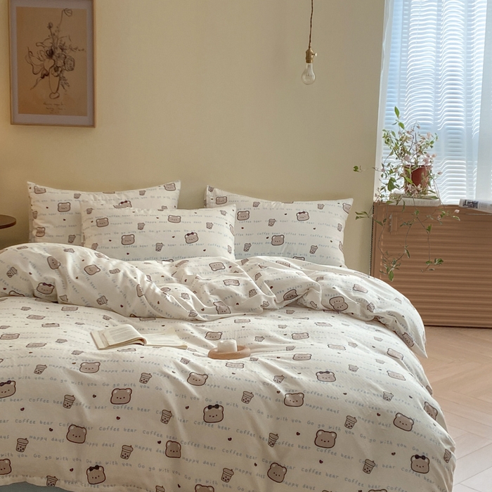 91家纺网 家纺一手货源 找家纺 2025新款A类母婴级有氧全棉纯棉双层纱纯棉印花四件套 场景一 海盐波波