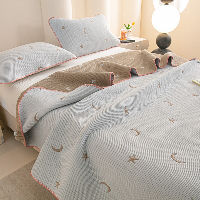 91家纺网 家纺一手货源 找家纺 手艺人2025新款A类宝宝四季全棉提花双面可铺盖床盖榻榻米炕盖炕垫盖毯AC01-AC10 AC02灰