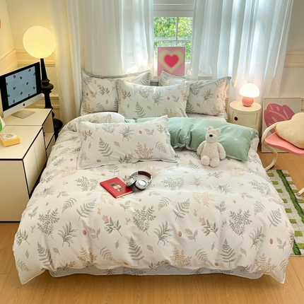91家纺网 家纺一手货源 找家纺 （总）2025新款全棉印花小清新单品系列-四件套（提供买家秀）