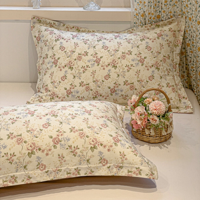 91家纺网 家纺一手货源 找家纺 2025春夏新款全棉花卉系列印花单枕套 露丝