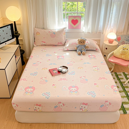 91家纺网 家纺一手货源 找家纺 （总）2025新款全棉印花小清新单品系列-单床笠