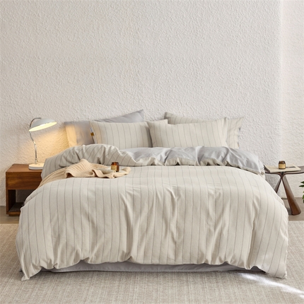 91家纺网 家纺一手货源 找家纺 （总）凯磊家纺 2025新款色织提花双层纱四件套