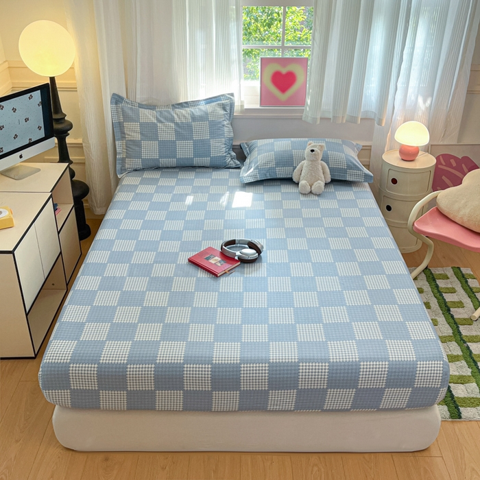 91家纺网 家纺一手货源 找家纺 2025新款全棉印花小清新单品系列-单床笠 普罗旺斯