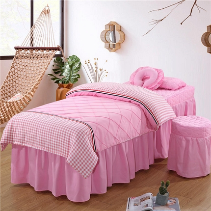 91家纺网 家纺一手货源 找家纺 （总）2024新款简约英伦—格子水洗棉美-容四件套