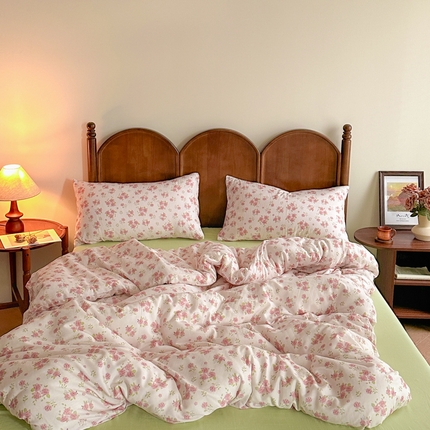 2025新款A类母婴级有氧全棉纯棉双层纱纯棉印花四件套 场景二 玫瑰