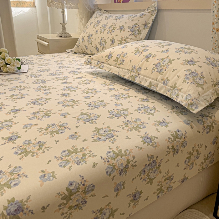 91家纺网 家纺一手货源 找家纺 （总）2025春夏新款全棉花卉系列印花单床笠