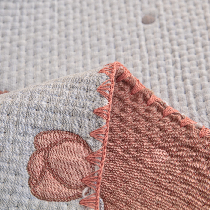 91家纺网 家纺一手货源 找家纺 手艺人2025新款A类宝宝四季全棉提花双面可铺盖床盖榻榻米炕盖炕垫盖毯AC01-AC10 AC01灰