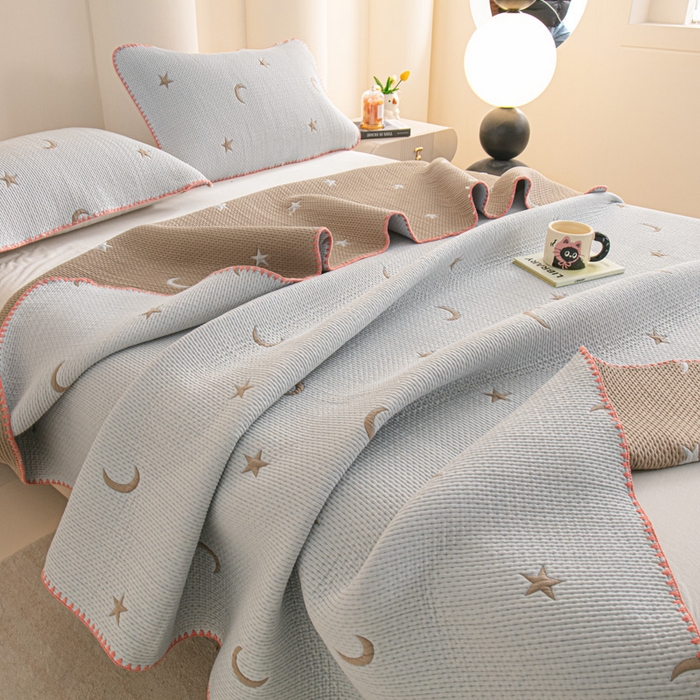 91家纺网 家纺一手货源 找家纺 手艺人2025新款A类宝宝四季全棉提花双面可铺盖床盖榻榻米炕盖炕垫盖毯AC01-AC10 AC02灰