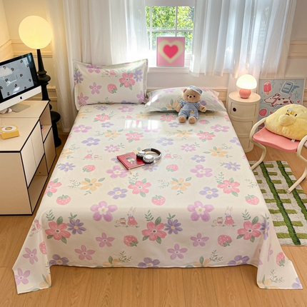 91家纺网 家纺一手货源 找家纺 （总）2025新款全棉印花小清新单品系列-单床单