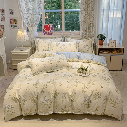 2025春夏新款全棉花卉系列印花四件套 沁园春