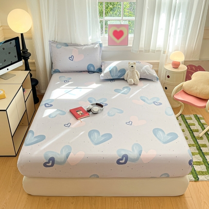 2025新款全棉印花小清新单品系列-单床笠 浪漫心语