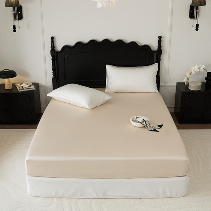 EH家居 2025春夏天丝纯色单床笠 香槟咖