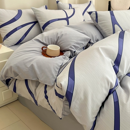 91家纺网 家纺一手货源 找家纺 （总）2025春夏新款北欧风全棉纯棉印花四件套