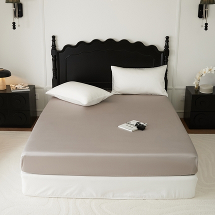 EH家居 2025春夏天丝纯色单床笠 可可糖咖