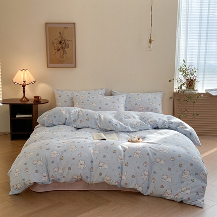 2025新款A类母婴级有氧全棉纯棉双层纱纯棉印花四件套 场景一 甜品喵喵