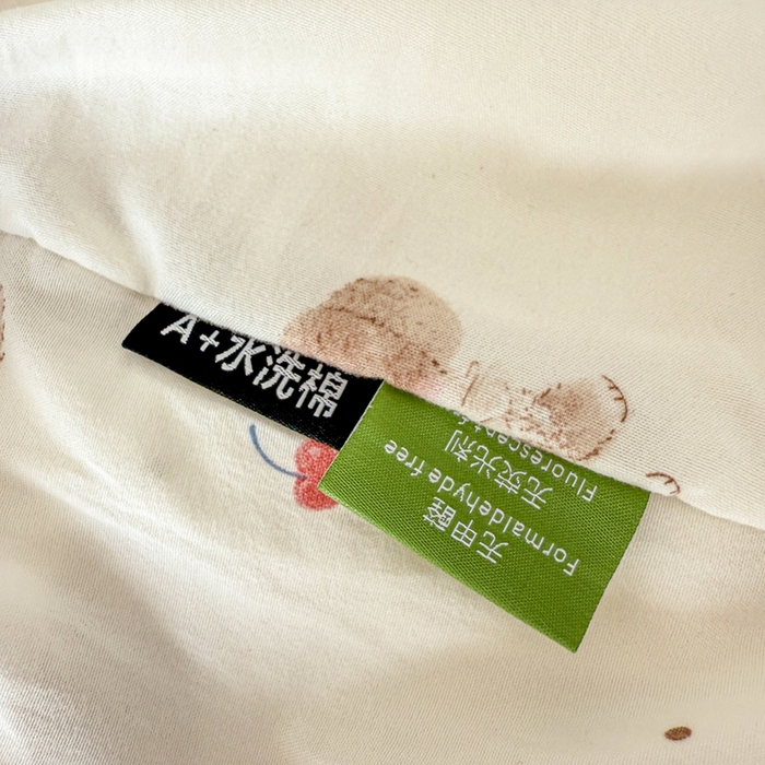 91家纺网 家纺一手货源 找家纺 温眠 2025新款A类亲肤水洗棉可爱卡通印花床笠 可爱泰迪