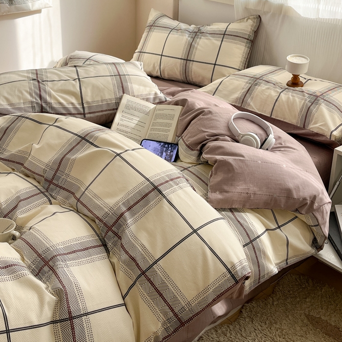 91家纺网 家纺一手货源 找家纺 西引力 2025开春新款全棉印花四件套单被套系列 曲美空间