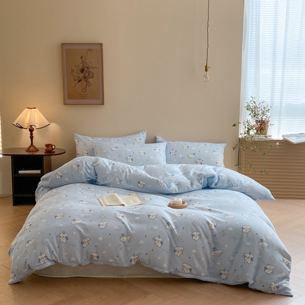 2025新款A类母婴级有氧全棉纯棉双层纱纯棉印花四件套 场景一 魔法小狗