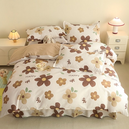 八十八家纺 2025新款全棉12868床裙款四件套香缇