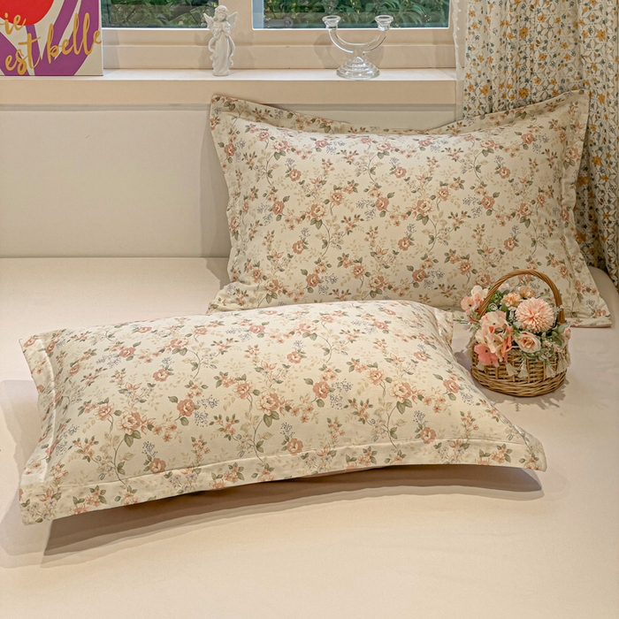 91家纺网 家纺一手货源 找家纺 2025春夏新款全棉花卉系列印花单枕套 露丝