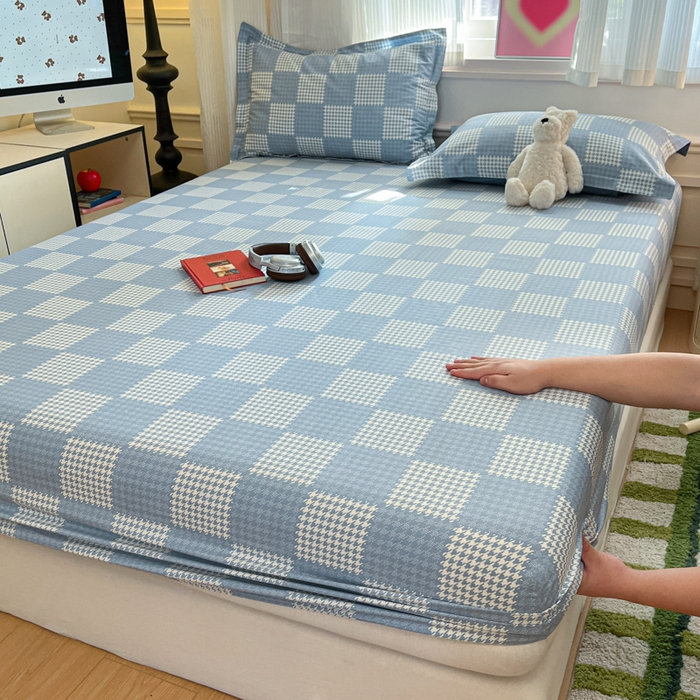 91家纺网 家纺一手货源 找家纺 2025新款全棉印花小清新单品系列-单床笠 普罗旺斯