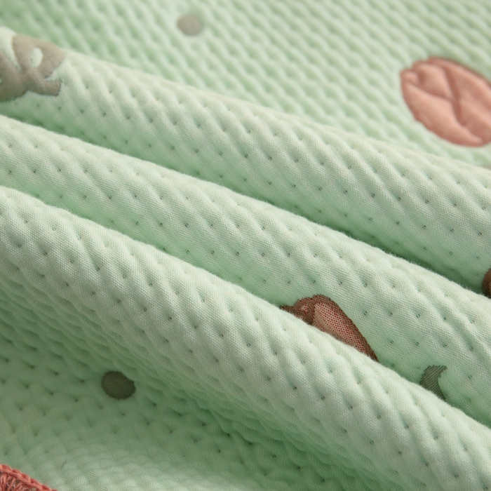 91家纺网 家纺一手货源 找家纺 手艺人2025新款A类宝宝四季全棉提花双面可铺盖床盖榻榻米炕盖炕垫盖毯AC01-AC10 AC01绿