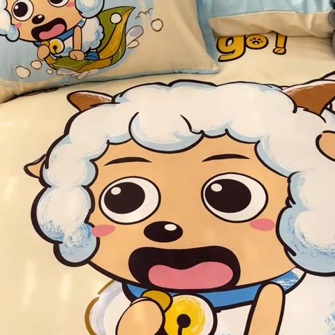 91家纺网 家纺一手货源 找家纺 金爱家 2025新款纯棉数码印花系列四件套 梦幻探险