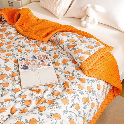 91家纺网 家纺一手货源 找家纺 （买家秀不断货）A类母婴级幼儿园宝宝小被子豆豆绒被子儿童豆豆被大豆被春秋被秋冬被婴童被豆豆毯婴儿盖毯 柿柿如意