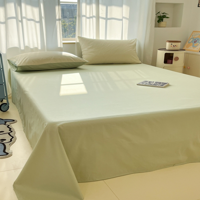 91家纺网 家纺一手货源 找家纺 泽西家纺+V17798841158发大图 2025新款A类全棉13376单品床单 橄榄绿